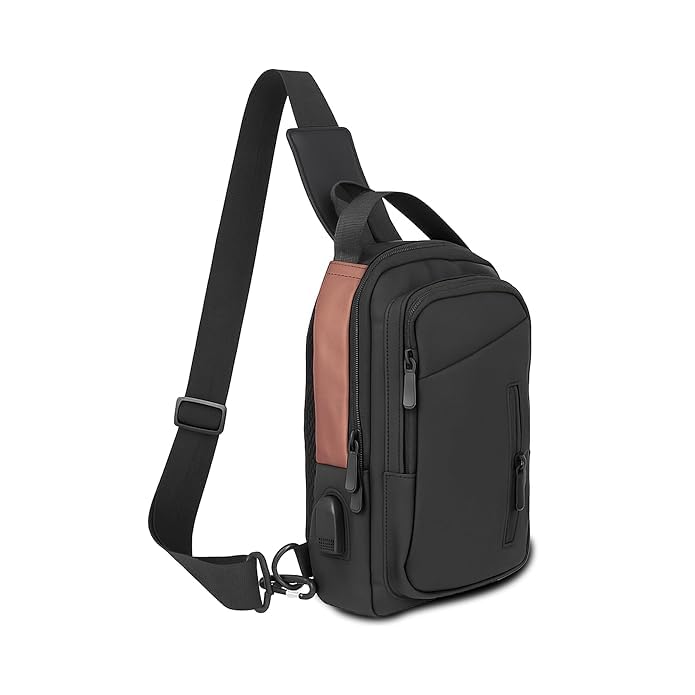 Image of Handcuffs Unisex Crossbody Sling Bag Waterproof Polyester Slim Chest Backpack Men's Shoulder Bag Leisure Travel Handbag Hard Shell Anti-Theft Chest Bag