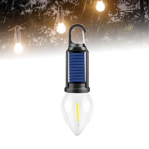 Solar Rechargeable Hooked Camping Light, Solar Tent Lights USB Rechargeable LED Camping Lantern, 2025 New Solars Tent Lights USB Rechargeables LED Campings Lantern, for Campsites (Conical,1Pc)