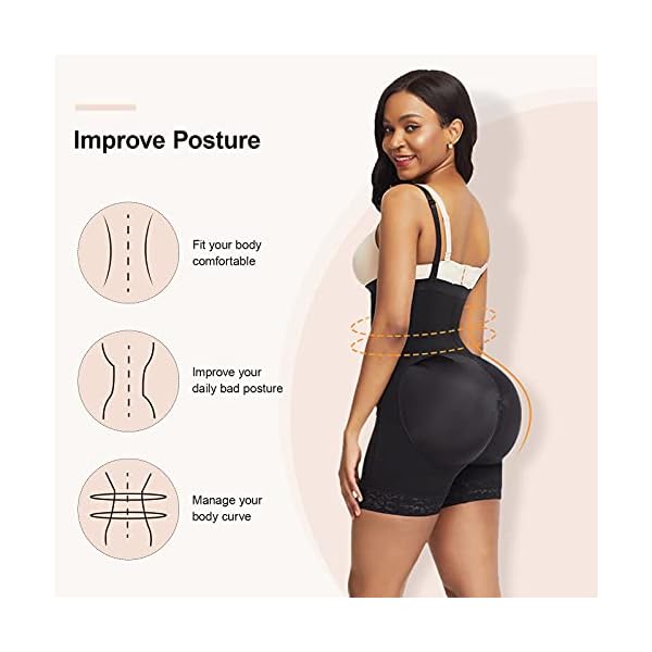 FeelinGirl-Body-Shaper-for-Women-Tummy-Control-Shapewear-Side-Zipper-Open-Bust-Fajas-for-Ladies-Daily-Life FeelinGirl Body Shaper for Women Tummy Control Shapewear Side Zipper Open Bust Fajas for Ladies Daily Life, Black, M
