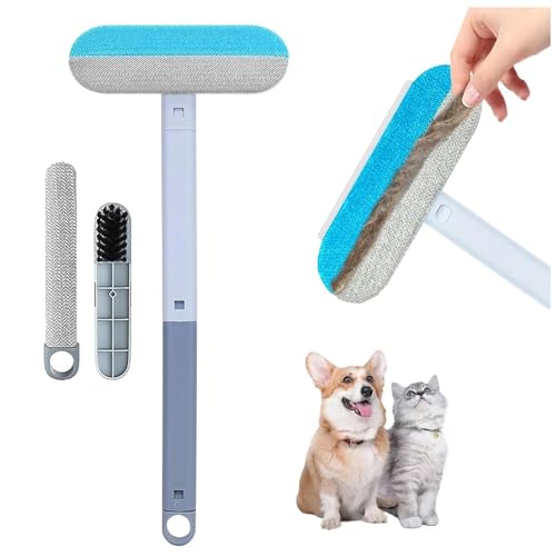 Ji liangli Brosse Anti Poils Animaux,3 en 1 Épilateur de Canapé et Vêtements Brosse Attrape Poils Réutilisable avec Brosse Amovible et Collecte Automatique pour Tapis Meubles Literie Chats et Chiens