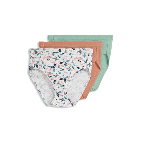 Image of Jockey Women's Underwear Elance Breathe French Cut - 3 Pack, Celadon Zen /Abstract Palma /Rose Gold, 10