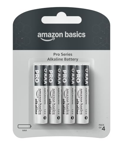 Image of Amazon Basics Pro Series AAA Alkaline Battery | Pack of 4 | for High Drain Devices | Toys, Digital Camera, Electric Toothbrush