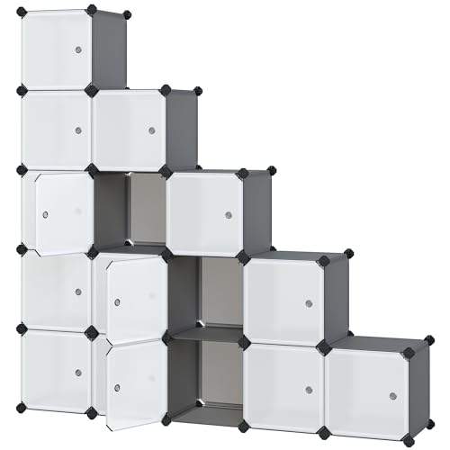 SONGMICS Armadio a 16 Cubi, Portaoggetti Organizzatore, Armadietto Mobiletto con