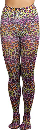 Image of ToBeInStyle Women's Vibrant Multicolor Animal Print Pantyhose Assorted Hosiery