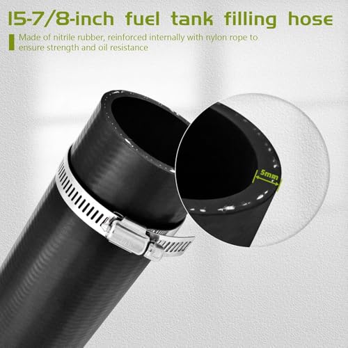 (2pcs) 2 1/2" ID Gasoline Fuel Filler Neck Hose with 8 Clamps - 15 7/8" Gas Tank Hose Replacement (2.5" ID 45 Degree) by Generic - Image 4