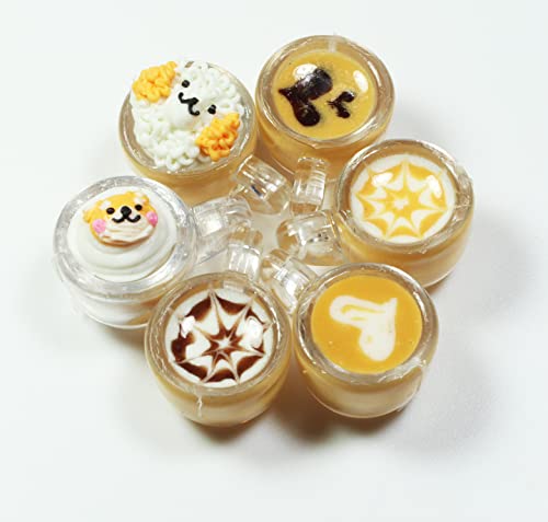 6 Mix Coffee Latte Art Dollhouse Miniature,Tiny Coffee,Drink Beverage Dollhouse Accessories For Collectibles #TOP3