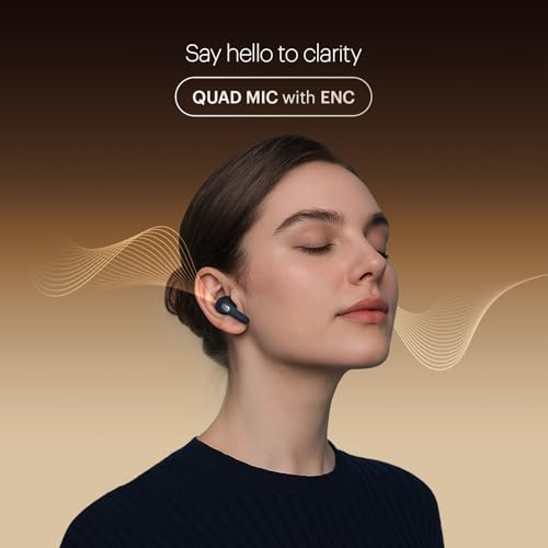 Image of Noise Buds E1 in-Ear Truly Wireless Earbuds with Pebble Grain Design, 35H of Playtime, Quad mic ENC,10mm Driver, Low Latency, BT v5.3 (Charcoal Black)