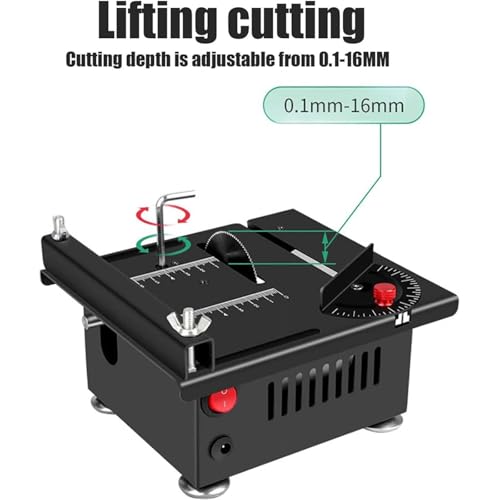 Mini serra de mesa para artesanato, velocidade do cortador de serra de 100 W, ângulo ajustável, prof