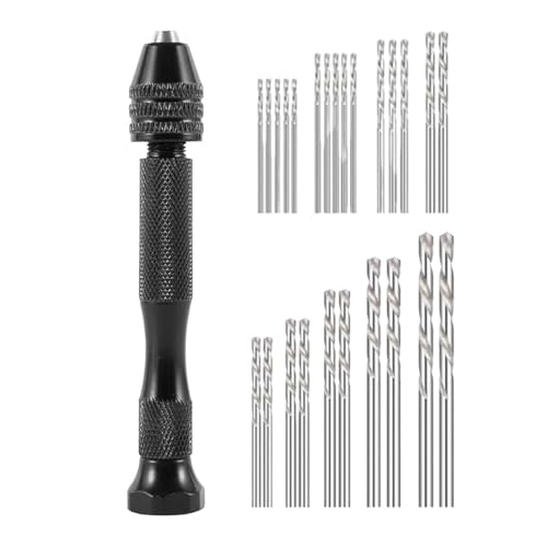 Tewzafiya Jeu de petits forets de forage, perceuse à main, forets pour petits bijoux, passe-temps, perceuse hélicoïdale - outil rotatif pour perceuse manuelle, robuste et polyvalent,