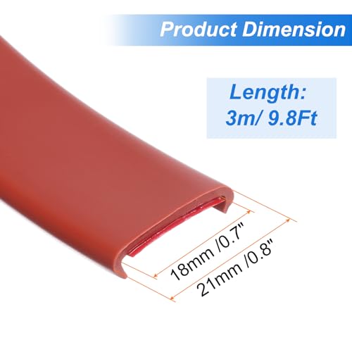 Image of uxcell U-Shape Edge Banding, 9.8ft x 18mm TPE Self-Adhesive Veneer Edging, Plywood Edge Trim Flexible Furniture Edge Protector for Countertop Cabinet Shelf Repair Restoration (Brown)