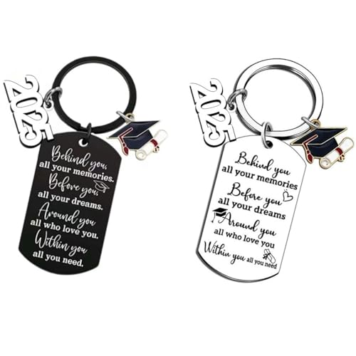 Image of 2025 Graduation Gifts for Her Him Class of 2025 Keychain for Middle High School Seniors College Master Degree Phd