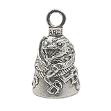 Guardian Bell Dragon Good Luck Bell w/Keyring & Black Velvet Gift Bag | Motorcycle Bell | Lead-Free Pewter | Good Luck Gift to Friends & Family | Bike Bell | Made in USA