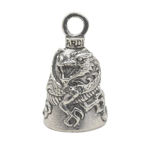 Image of Guardian Bell Animals Good Luck Bell w /Keyring & Black Velvet Gift Bag | Motorcycle Bell | Lead-Free Pewter | Made in USA