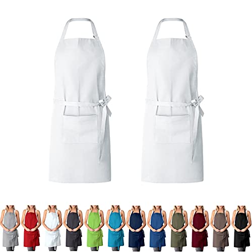 EllaTex DOPPELPACK Damen/Herren/Unisex Schürze Kochschürze Kellnerschürze Bistroschürze Küchenschürze Grillschürze Latzschürze 100{81e57099bc3489651000858f0f8cd7f7e80afcbfaa1d18ad1caa1f0a11a07868} Baumwolle, Farbe: 2er PACK Weiß EllaTex DOPPELPACK Damen/Herren/Unisex Schürze Kochschürze Kellnerschürze Bistroschürze Küchenschürze Grillschürze Latzschürze 100{81e57099bc3489651000858f0f8cd7f7e80afcbfaa1d18ad1caa1f0a11a07868} Baumwolle, Farbe: 2er PACK Weiß
