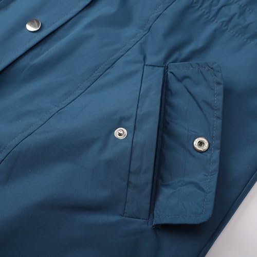 Abrigo impermeable para mujer largo con capucha y cremallera de invierno 3