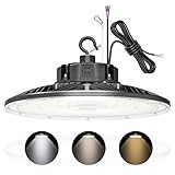 LED High Bay Light 150W 100W 80W Adjustable, UFO High Bay LED Shop Light 3000K 4000K 5000K, 0-10V Di