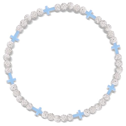 Beaded Baseball Necklace | Adjustable Sports Rope Chain with Baseball Cross Charm - Great Baseball Drip Gift for Players and Fans