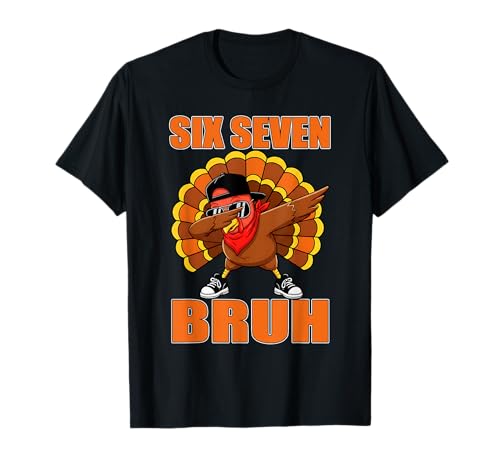 Six Seven 67 Turkey Dabbing 6 7 Thanksgiving Men Boys Kids T-Shirt