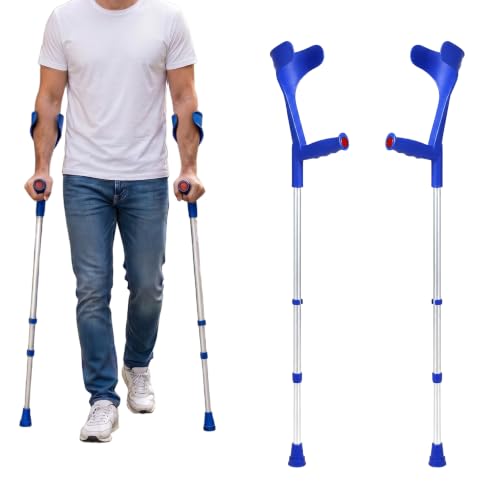 PEPE Mobility Krücken Gehhilfe, Unterarmgehstützen, Blau (2 Stück)