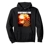 Everything’s Fine Cat Explosion Funny Meme Pullover Hoodie