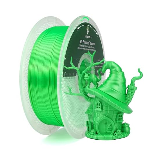 LOTACTREE Silk PLA Green Filament 1.75mm, Shiny PLA Silk Filament 1kg(2.2lbs), 3D Printer Filament with +/-0.03mm Accuracy