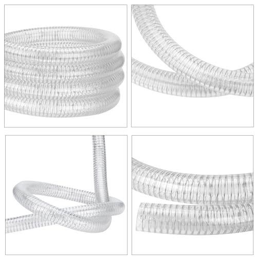 Geowaky Steel Wire Hose 3/4"id x 10ft Flexible Suction Hose PVC Reinforced Tubing Heavy Duty Clear Vinyl Vacuum Line Tubing High Pressure Drain Hose - Image 2