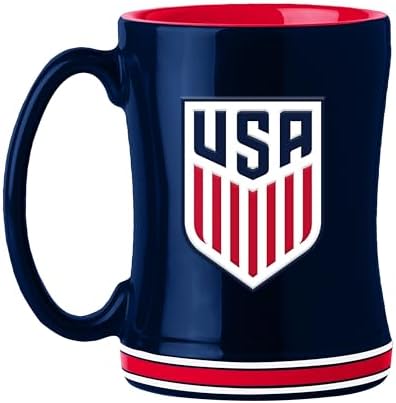 Logo Brands International Soccer 14oz Sculpted Cofee Mug 3D Logo and Team Colors – Comfortable Handle and Glossy Finish for Soccer Fan- Keeps Warm for Hours image 3