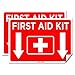 (Set of 2) First Aid Kit Sign - 10" x 7" 4 Mil Vinyl - LAMINATED For Ultimate Protection & Durability - Self Adhesive Decal - UV Protected & Weatherproof - Heavy Duty