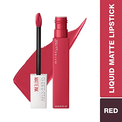 Image of Maybelline New York Super Stay Matte Ink Liquid Lipstick, Ruler + Hypercurl Mini Mascara | Liquid Lipstick | Volumizing Mascara.