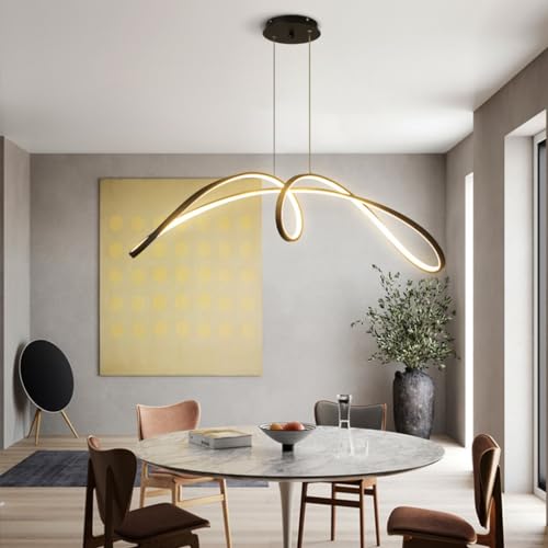 Lustre LED moderne 52W à intensité variable avec télécommande pour table à manger - 3