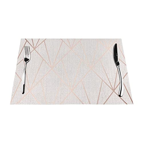 Sets de table or rose résistants chaleur pour repas de fête chic - 2