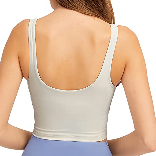 Image of Lemedy Women Sports Bra Longline Crop Tank Top Padded Workout Running Yoga
