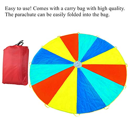 Blithetree Parachute 6 Foot Parachute for Kids, Kids Parachute with 8 Handles Play Parachute Rainbow Parachute Game Toy for Kids Play Party Game Group Play (6 feet) - Thumbnail 3