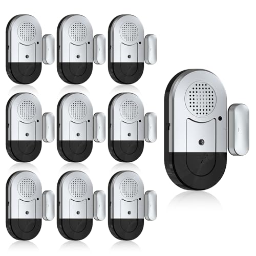 Sanjie Door Alarms When Opened,Door Window Alarm Sensors for Kids Safety/Home Security/Pool/Garage/Dementia/Toddler/Travel Security,Easy to Install,Volume Control/Loud Alert,Long Battery Life,10 Pack