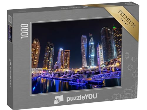 puzzleYOU: Puzzle 1000 Teile „Yachthafen Dubai bei Nacht, Vereinigte Arabische Emirate“ – aus der Puzzle-Kollektion Arabien