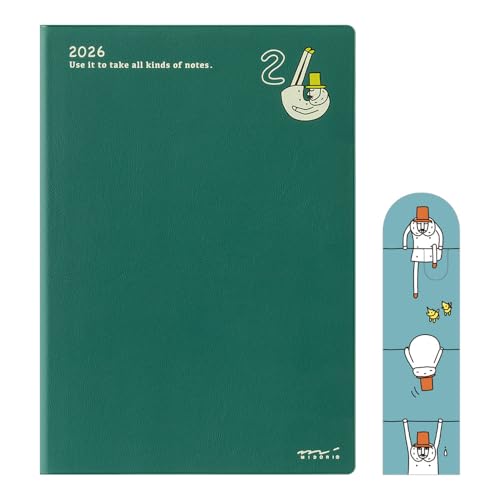 ミドリ ポケットダイアリー 手帳 2026年 B6 ウィークリー 限定 しおり付 オジサン柄 22376006 (2026年1月始まり)のサムネイル