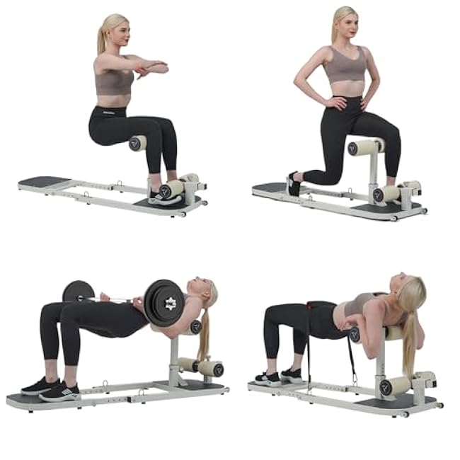 Hip Thrust Machine with High Resistance - Deep Squat Machine for Women, Adjustable Glutes Trainer Machine, Multipurpose Glute Bench for Glutes Workout Machine for Home Gym