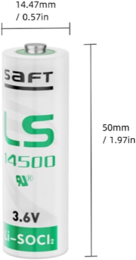Miniatura 2 de LS 14500 AA 3.6V Li-SOCl2 Litio 2600mAH para baterías SAFT Uso para dispositivos de sistema de seguridad PLC Baterías Instalaciones - Paquete de 4