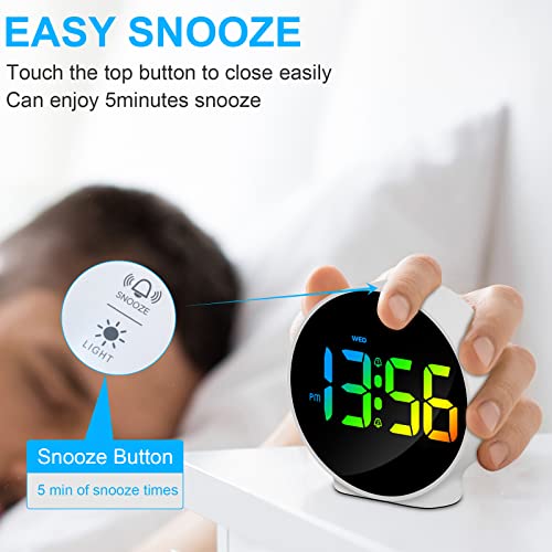 Deeyaple Small Digital Alarm Clock Led Desk Travel Electronic Clock Dual Alarm Snooze Dimmable Day Set 12/24H Week Display 4Inch White Color (No Battery＆Adapter) #TOP4