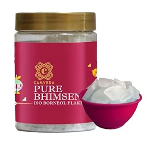 Camveda Pure Bhimseni Camphor Kapoor/Kapur Isoborneol Flakes Jar | 100% Pure Camphor Purifying & Pleasant Fragrance for…