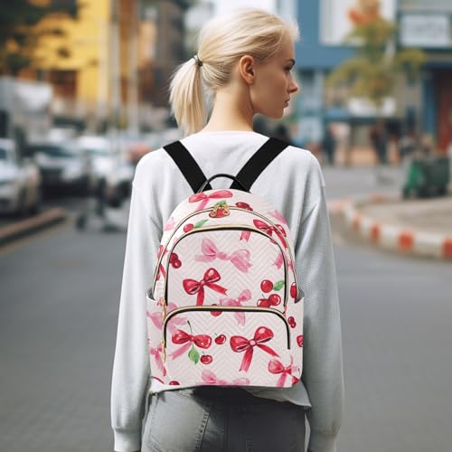 Image of ALAZA Cherry Bow Fruit Women Backpack Purse Ladies Fashion Shoulder Bag Daypack Travel Bag 10L
