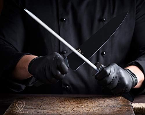 DALSTRONG Honing Steel - 9" (23 cm) - Shadow Black Series - Black Titanium Nitride Coated HC Steel - Sheath