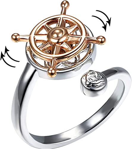 3個 14K フィジェット 不安リング レディース メンズ 調節可能なオープン スピナーリング フィジェット スピナーリング レディース CZ 月 星 バタフライ ストレスリング 不安解消リング フィジェット ジュエリー レディース ガールズ