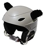 PINK YAK Handgemachte Schwarze Ohren aus Plüsch für Skihelm, Snowboardhelm, Motorradhelm, Fahrradhelm, Skateboardhelm, Skateboardhelm