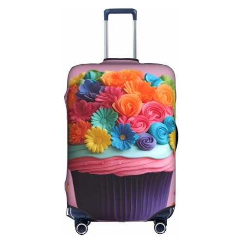Housse de protection pour valise élastique étanche motif cupcakes blanc taille M