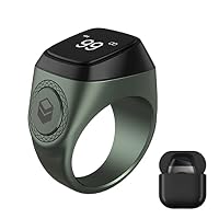 IQibla Anello Smart Per Musulmani | Tasbih Digitale Con Vibrazione A 33/66/99 | Promemoria Preghiera 5 Volte Al Giorno | Batteria 40 MAh | Misure 18/20/22 Mm