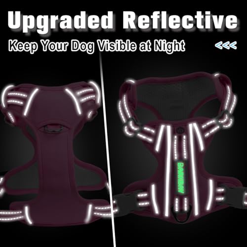 BARKBAY Dog Harness No Pull Oxford with ID Tag Pocket - Heavy Duty, Reflective, Easy Control for Large Dogs(Pink Oxford,L) by BARKBAY - Used condition - Image 5