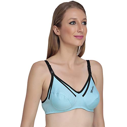 Image of Women Non Padded Bra - Made of Pure Cotton Full Coverage Non Wired Seamless Pushup Soft Cup for T-Shirt Saree Dress Sports Garment for Daily Use Everyday