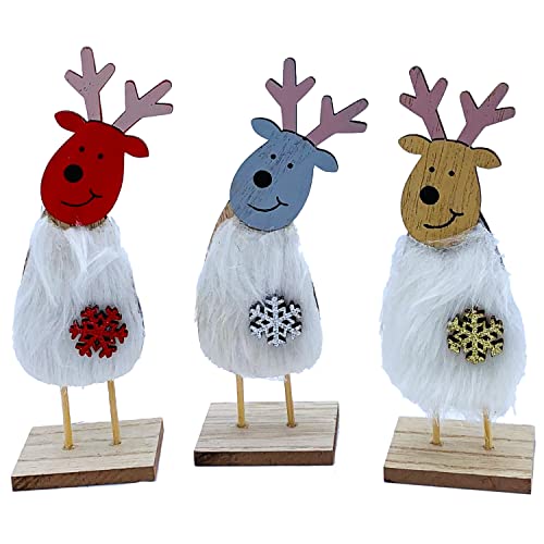 endlosschenken Décoration de Noël 3 rennes 15 cm Figurines Décoration bois Intérieur Noël Décoration de Noël (Xmas 5) Cover