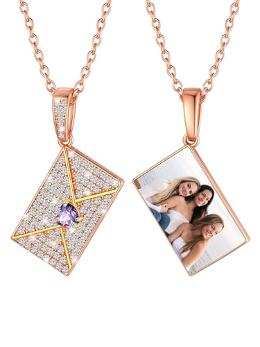 Pendentif Photo Gravé à Porter au Quotidien Collier Coeur Aile d'Ange en Cuivre